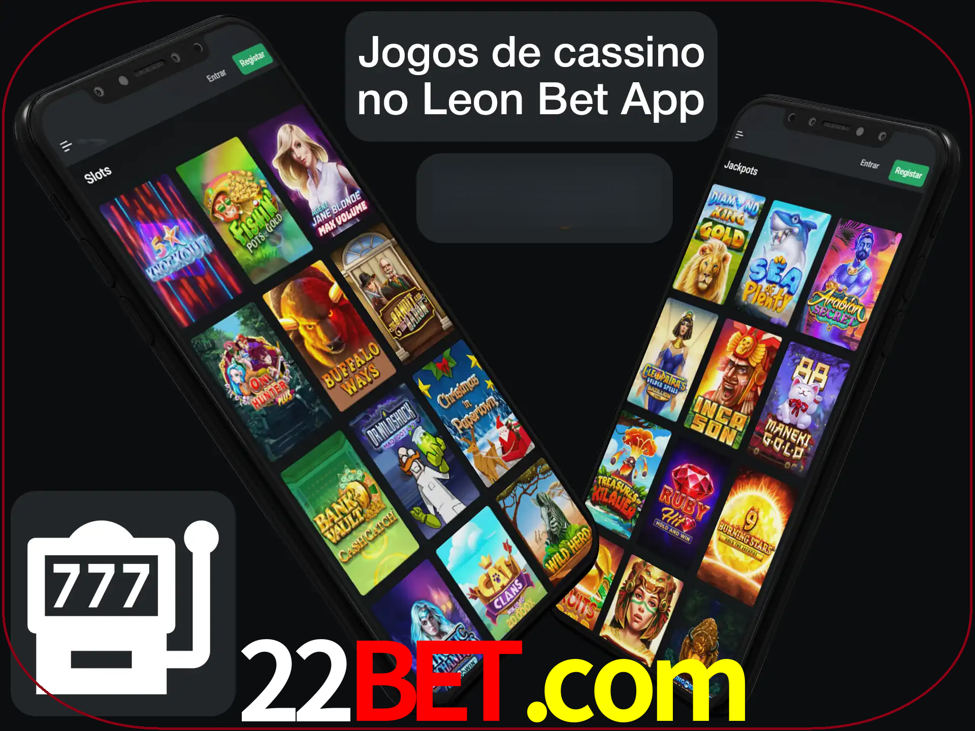 Escolha quais jogos de cassino jogar no app.